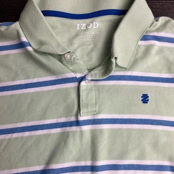 IZOD Men's Advantage Performance Short Sleeve Stripe Polo - Picture 2 of 2